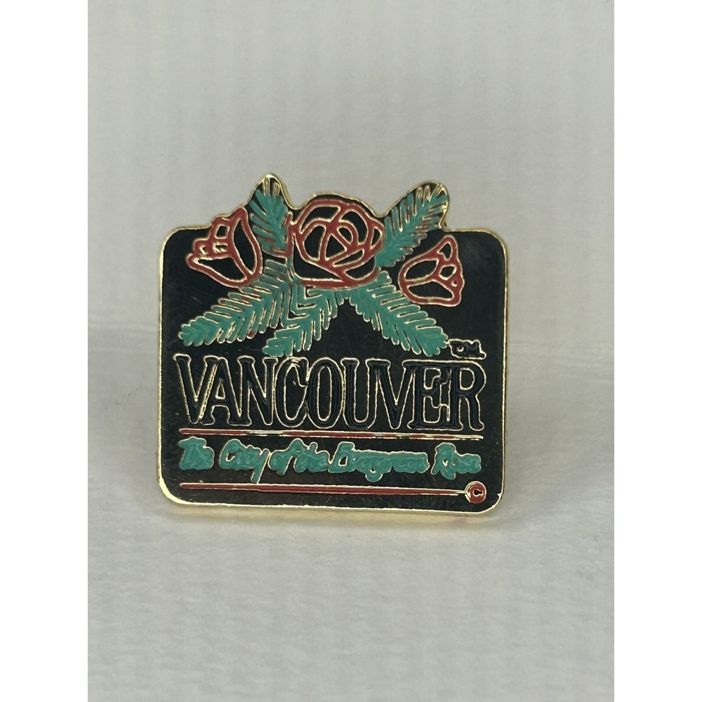 Vancouver Travel Souvenir Lapel Pin The City of the‎ Evergreen Rose Canada